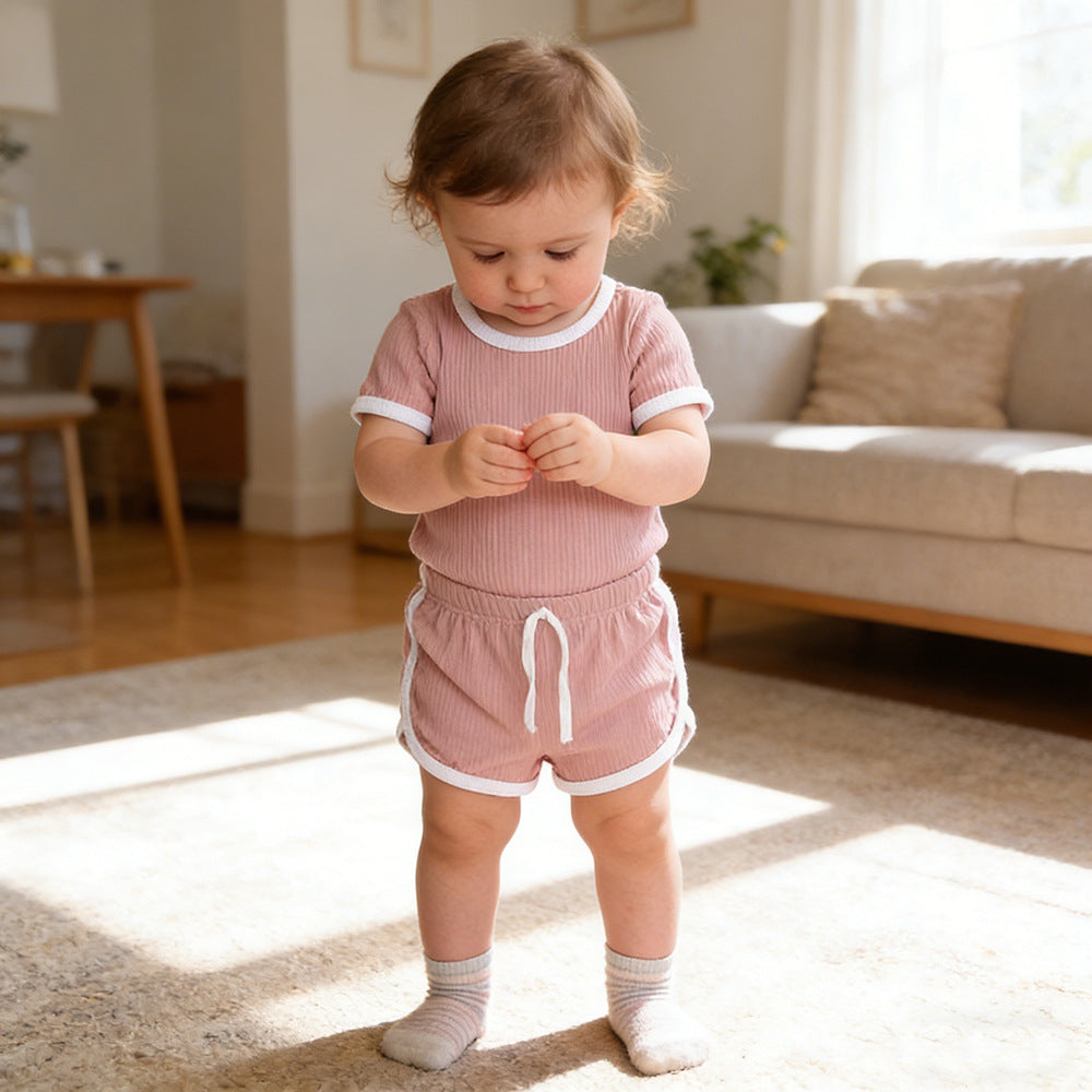 Baby jumpsuit and children's clothing two-piece set