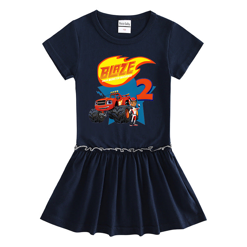 Children's clothing short sleeved dress half sleeved baby