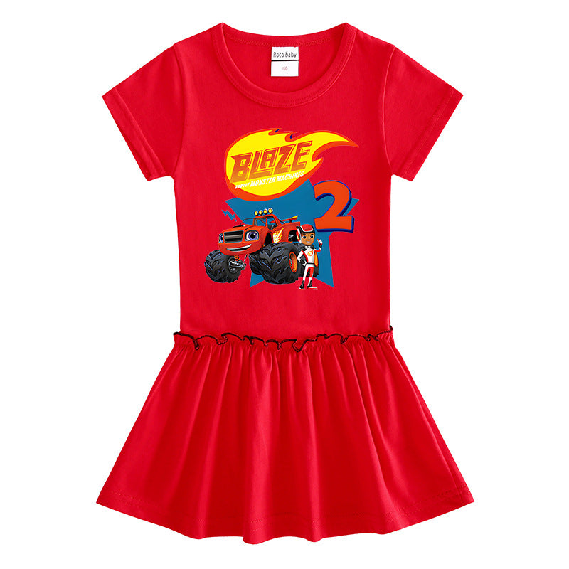 Children's clothing short sleeved dress half sleeved baby