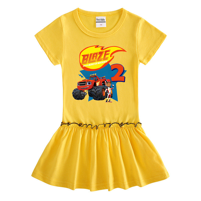 Children's clothing short sleeved dress half sleeved baby