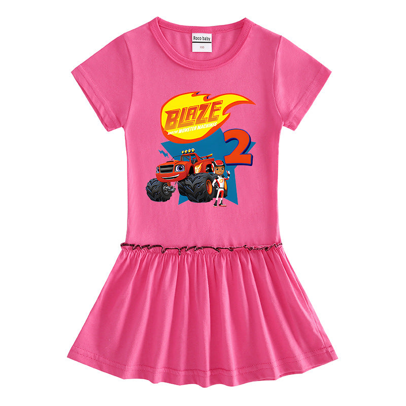 Children's clothing short sleeved dress half sleeved baby