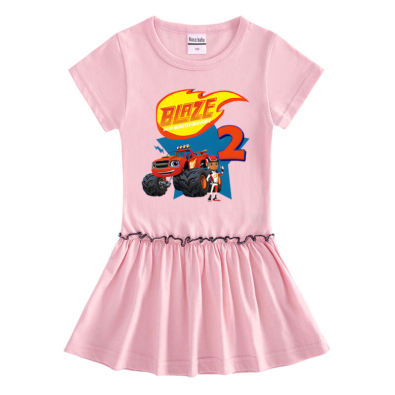 Children's clothing short sleeved dress half sleeved baby