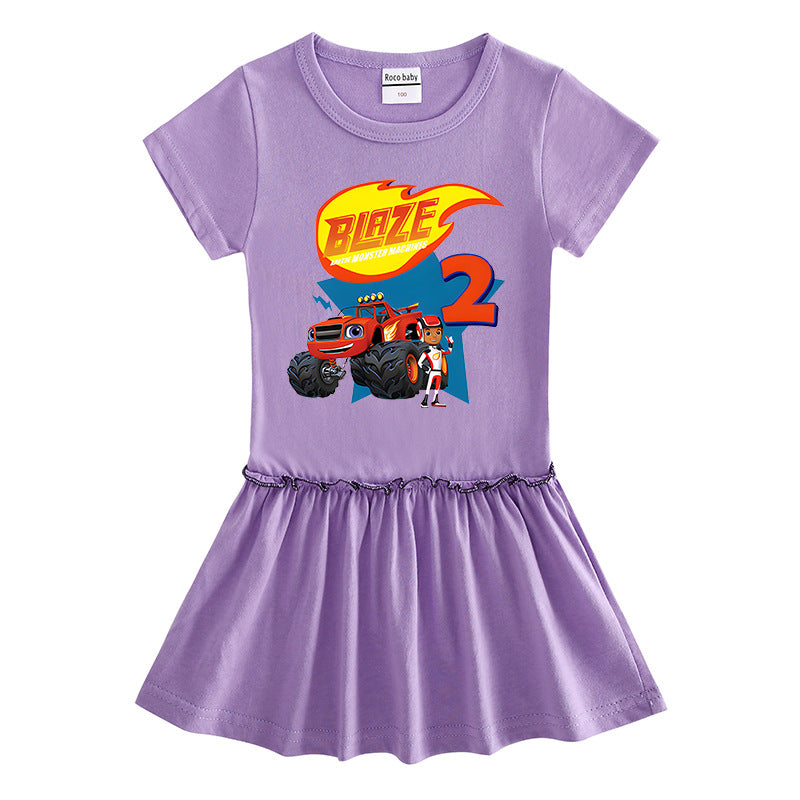 Children's clothing short sleeved dress half sleeved baby