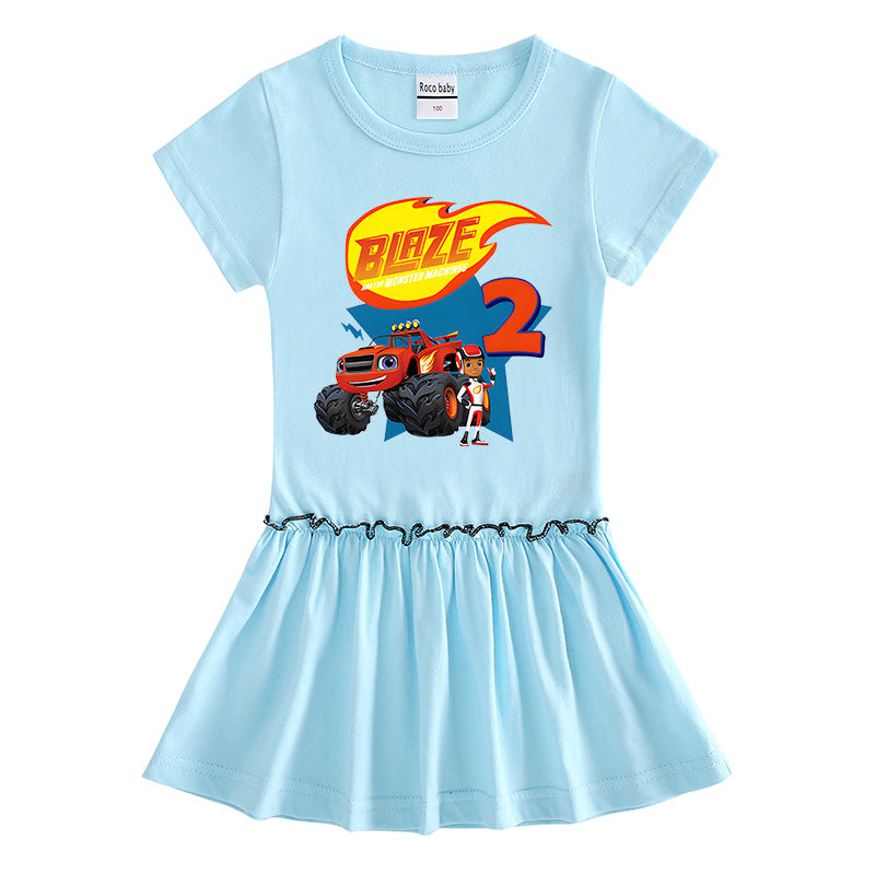 Children's clothing short sleeved dress half sleeved baby